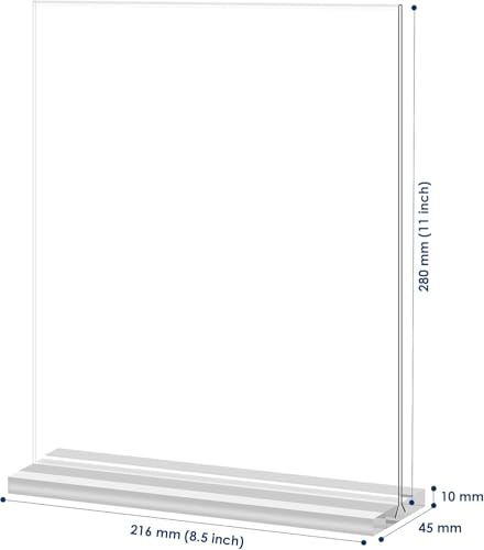 newnewshow 8.5x11 Clear Acrylic Sign Holder, Display Stand, Plastic Card Holder for Business, Office, Retail (2 Pack 8.5x11) - size: 2 Pack