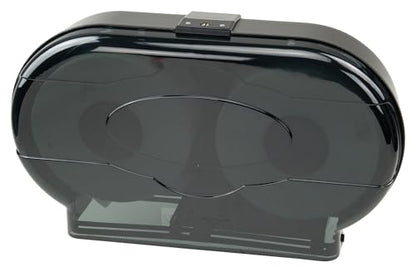 Winco 9 1/2" Black Double Roll Toilet Paper Dispenser