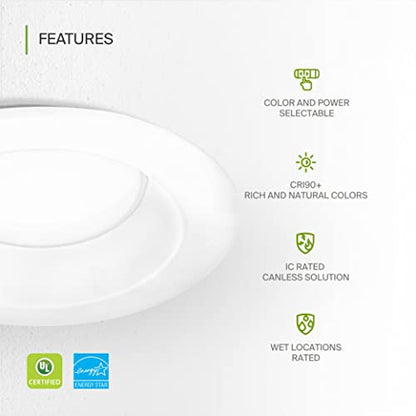 ASD 8 Inch Commercial Canless LED Downlight - color: White Round, size: 8 Inch