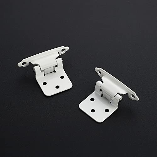 Ravinte White Cabinet Hinges, 1/2 Inch Overlay, 20 Pack (10 Pairs) - color: White