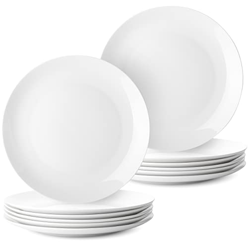 BTaT- White Dinner Plates, 10.5 inch, Set of 12, Restaurant Dishes, White Porcelain Dinner Plates - color: White, size: 10.5 inch, Set of 12
