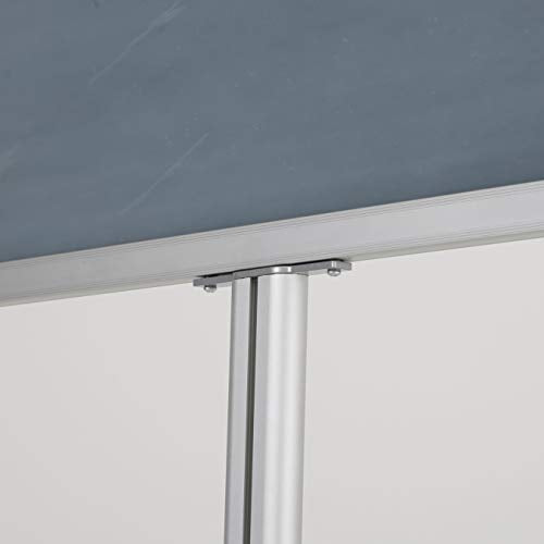 M&T Displays Sign Holder Stand, Silver 22x28 Inch Poster Frame Double Sided Slide-In Aluminum Easy Loading Floor Standing Pedestal Advertisement Post Commercial Menu Holder Round Heavyweight Base