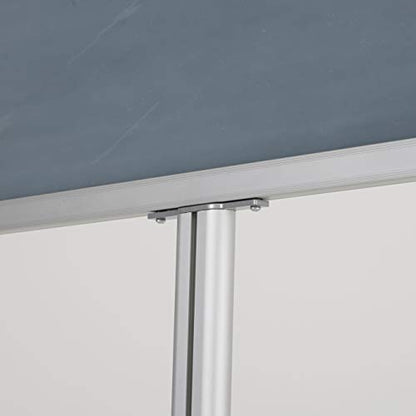 M&T Displays Sign Holder Stand, Silver 22x28 Inch Poster Frame Double Sided Slide-In Aluminum Easy Loading Floor Standing Pedestal Advertisement Post Commercial Menu Holder Round Heavyweight Base
