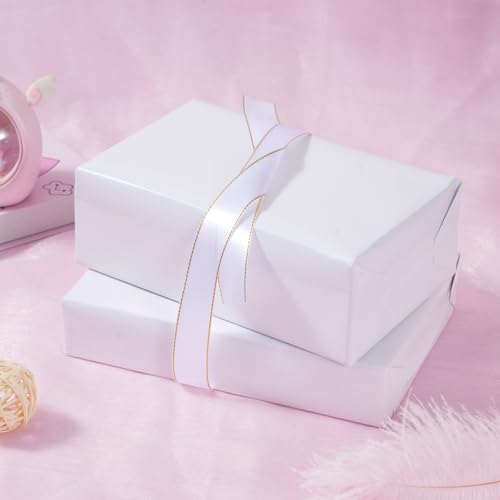 ZINTBIAL Matte White Wrapping Paper Roll with Cut Lines - Solid White Holiday Gift Wrap for Mother's Day,Wedding,Birthdays,Bridal Shower,Engagement - 17.5 in x 33 ft (48 sq. ft), Easy to Cut - color: Matte-White