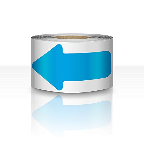 EVQ Blue Arrow Floor Sticker Tape 3 x 6 Inch Directional Vinyl 200 PCS - color: Blue, size: 3"×6"