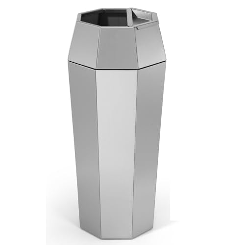 Dyna-Living Commercial Trash Can Large Stainless Steel Garbage Can with Lid