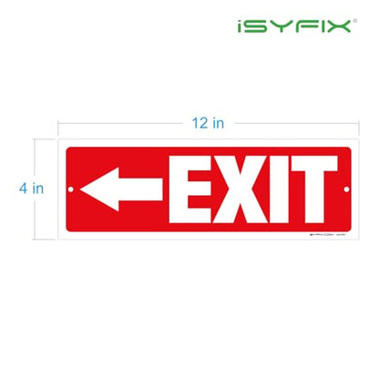 iSYFIX Exit Signs, 2 Pack, 12x4 Inch, Directional Left Arrow - color: Plastic Left, size: 2 Pk 12x4