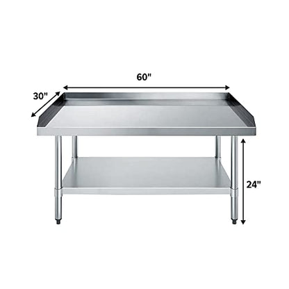 60" x 30" Stainless Steel Equipment Stand, 24" Tall - size: 60"x30"