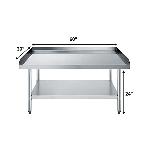 60" x 30" Stainless Steel Equipment Stand, 24" Tall - size: 60"x30"