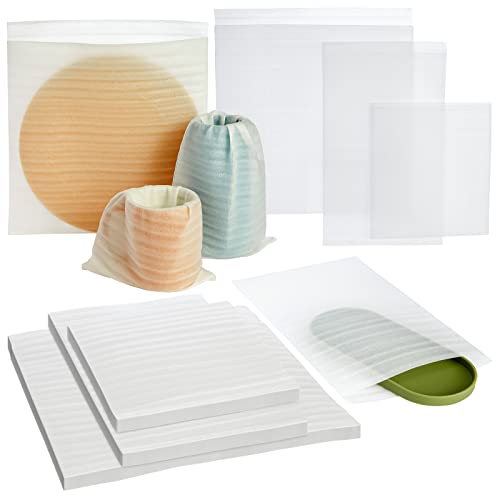 Okuna Outpost Foam Packing Pouches - 75 Pack Cushioning Foam Wrap for Glass & Dish Protection - Versatile Packing Materials - Fits Moving Boxes & Storage Containers - 3 Sizes, White