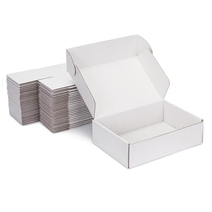 8x5x2 inch White Shipping Boxes for Small Business- Set of 25 - color: White, size: 8x5x2 Inch