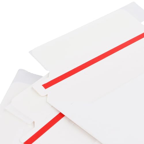 SINJEUN 200 Pack Rigid Mailers, 250 gsm Self Seal White Cardboard Envelopes, Stay Flat Envelopes for Files, Photos, Pictures, Papers