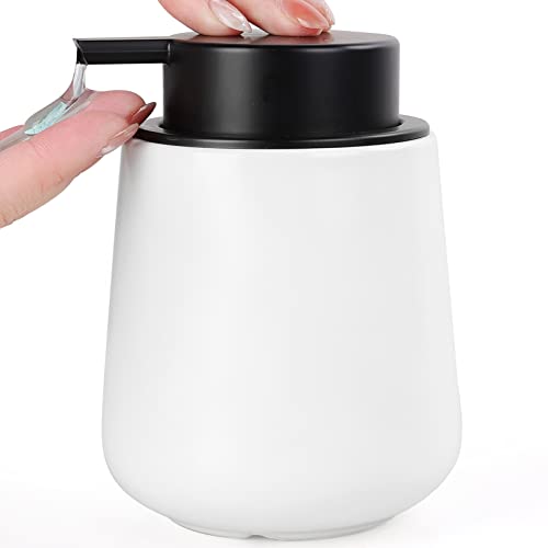 BosilunLife Ceramic Soap Dispenser - Dish Soap Dispenser for Bathroom 12Oz - color: Matte White