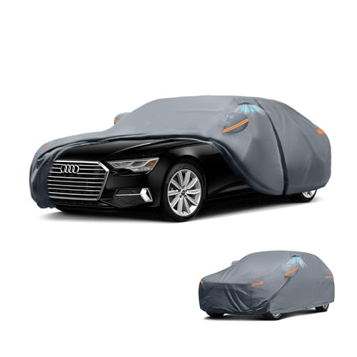 Waterproof A5(2004-2026) Car Cover with Breathable Vents, [2026 Upgrade] Premium Covers with Cotton Liner and Zipper Door,Sun Rain Snow Dust Uv Protection.(Gift with Towel Storage Bag) - size: Custom Fit Audi A5