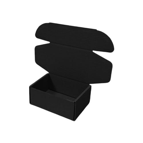 50 Pack 4.3x3.1x2 in Black Mini Shipping Boxes - color: Black, size: 4.3x3.1x2 in