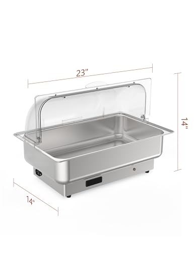 GarveeHome Electric Chafing Dish Buffet Set with 1 * 9 QT Full-Size Pan - size: 1 x 1/1 Size Pan