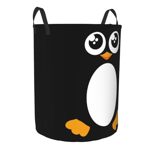 Penguin Laundry Basket Storage Bin Foldable Laundry Hamper Clothes Storage Bucket Organizer 19.6x15.7 Inch For Laundry Room/Bedroom/Bathroom - color: Penguin