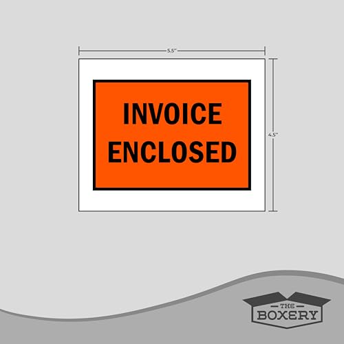 The Boxery 4 ½ x 5 ½” Clear Adhesive Backloading (Full Face) Invoice Enclosed Envelopes, Label Envelopes/Pouches/Shipping Label Sleeves (1000 Pack) - size: Invoice Full 4 1/2x5 1/2