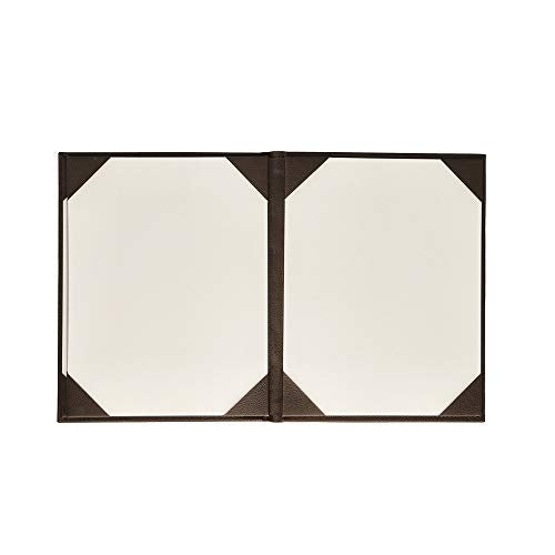 Menu Covers Made of Premium Faux Leather (10-Pack) - 8.5" X 11" - 6 Views - Brown - color: Brown, size: 6 Views