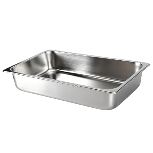 VOISEN Hotel Pans with Lids 2 Pack 1/1 Size 4" Deep - color: 2 Pack, size: 4" Deep