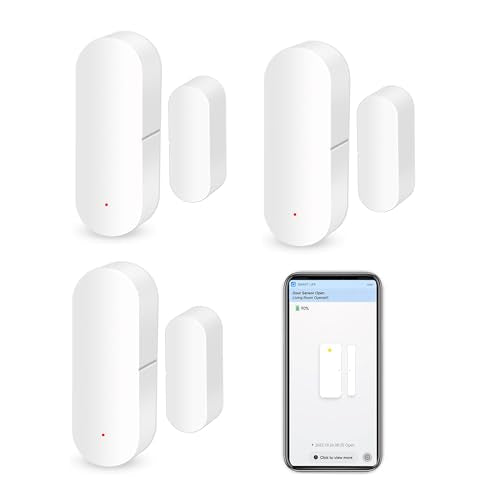 WiFi Door/Window Sensor: Smart Contact Sensor with App Alerts, Door/Window Open Detector Compatible with Alexa/Google Assistant, Entry Detector for Home Security & Automation (3Pack) - color: 3pack