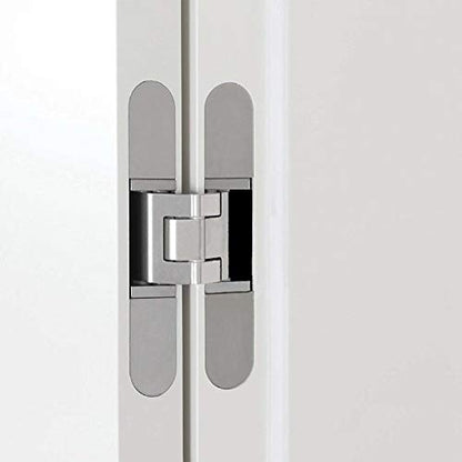 Concealed Door Hinges Heavy Duty Invisible Hidden Hinges 3-D Adjustable - 1 Pair - color: 6"_Silver_2 Pack
