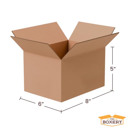 The Boxery 8"x6"x5" Corrugated Cardboard Boxes 25-Pack - size: 8x6x5"