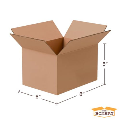 The Boxery 8"x6"x5" Corrugated Cardboard Boxes 25-Pack - size: 8x6x5"