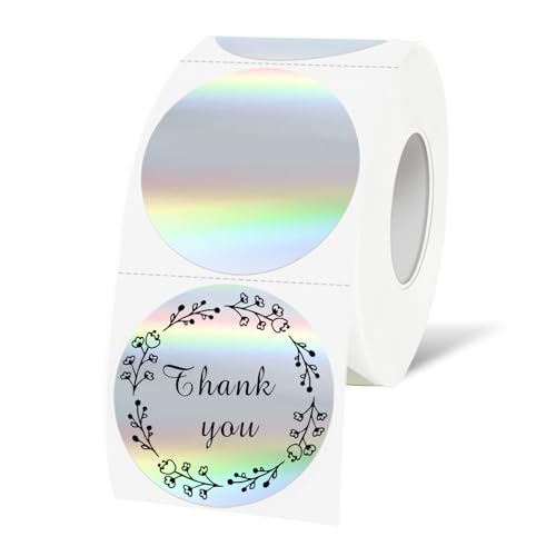 1.5 Silver Round Thermal Sticker Labels, 500 Labels per Roll, Direct Thermal, Multi-Purpose - color: Silver-500 Labels, size: 1.5 inch