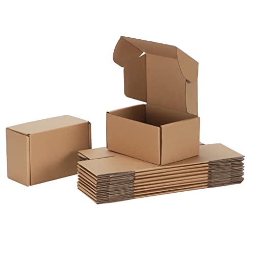 6x4x3 Cardboard Shipping Boxes Set of 20, Brown - size: 6" x 4" x 3"