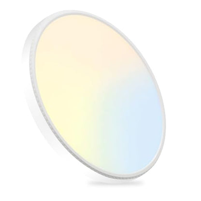 WKONCLDY 5CCT 3000k/3500K/4000K/5000k/6000k Selectable, Led Flush Mount Ceiling Light, 15.8 Inch 4800LM Round Modern Flat Panel,Super Slim for Living Dining Kitchen Bedroom Room - color: White, size: 16in-1Pack