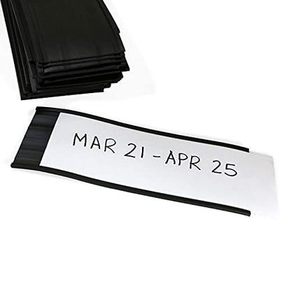 SmartSign (10-Pack) Magnetic C Channel Card Label Holders - 3" x 8" Metal Racks and Shelf Label Holders with Paper Inserts - size: 3" x 8" pack of 10