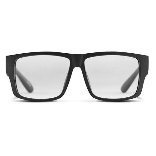 TOROE VALLEY Polarized z87+ Men Sunglasses - color: Matte Black | Black Emblem | Clear (Anti Fog)