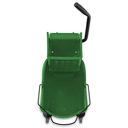 Dryser Commercial Mop Bucket with Side Press Wringer, 26 Quart, Green - color: Green