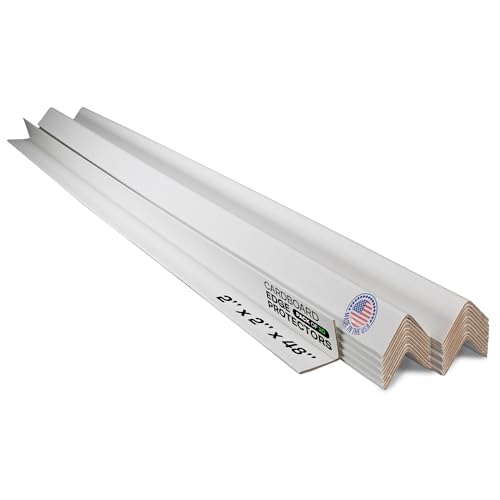 IDL Packaging 2” x 2” x 48” Cardboard Edge Protector (Pack of 20) - Corner Protectors for Shipping, Storage, & Moving – Reinforced Corner Guard Protection for Pallets, Wall Corners, & Furniture - color: White, size: 48" Length
