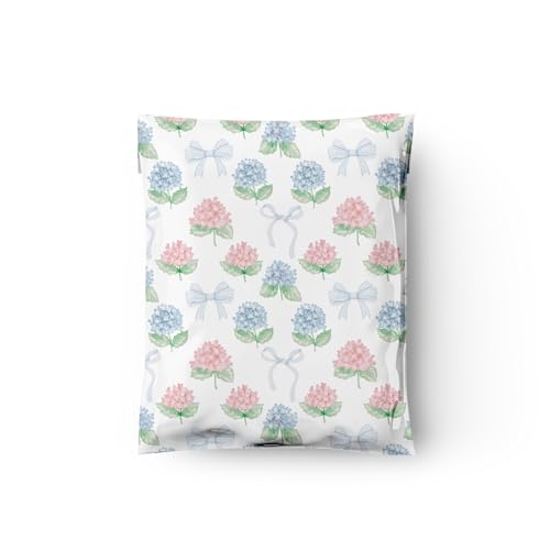 10x13 (100) Hydrangeas Summer Designer Poly Mailers Waterproof Self Sealing Tear Resistant Polymailers Shipping Envelopes Premium Printed Bags For Small Businesses - color: Hydrangeas, size: 10x13 inches