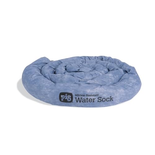 PIG Mildew-Resistant Absorbent Sock | Water Absorbing Snake | 3" W x 10' L | Absorbs up to 2.5 gal per Sock | 1 Count | PM50637 - color: Blue, size: 3" W x 10' L, style: 1-Pack