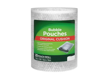 Bubble Cushioning Wrap Roll (2 Pack) - 40 Self-Sealing Bubble Pouches for Moving & Storage | 7.5" x 7.5" Protective Packaging Bags for Fragile Items, Ornaments & Collectibles - size: 7.5" x 7.5"