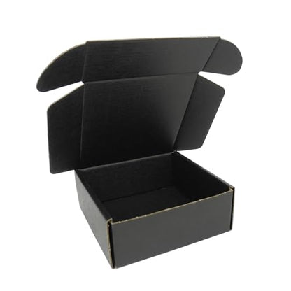 5x5x2" Shipping Boxes, Small Cardboard Box Mailer Black Packaging Mailing Box for Small Business Flat Literature Gift Box Lightweight Cute, 25 Pack - size: 5"x5"x2", style: 25 Pack - Black