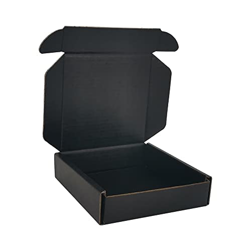 400 Pack 4x4x1'' Small Shipping Boxes, Corrugated Cardboard Mailers for Business, Black (CM441B-400) - color: Black-Bulk, size: 4x4x1''