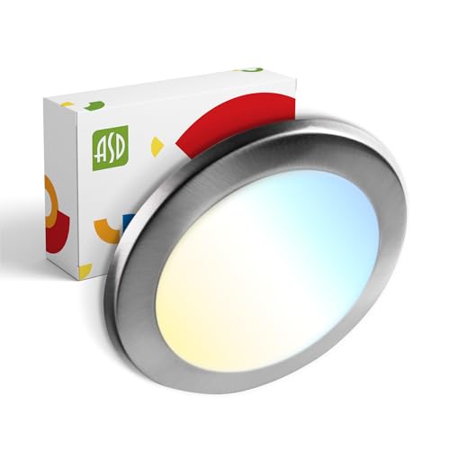 ASD 1 Pack Nickel LED Disk Lights 6 Inch, 5CCT Flush Mount Ceiling Light - color: Nickel, size: 1 Pack