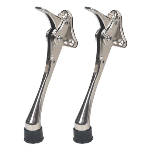 2 Pack 6 Inch Kick Down Door Stoppers for Bottom of Door - color: Satin Nickel, size: 6 inch x 2pack