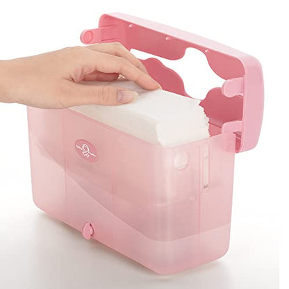 EZbrnd Countertop SLIMFOLD Hand Towel Dispenser for Kitchen/Bathroom/Office/RV/Airbnb, Guest Towel Holder, Pink - color: Pink