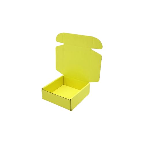 50 Pack 6.3x6x1.6 in Lemon Yellow Shipping Boxes - color: Lemon Yellow, size: 6.3x6x1.6 in