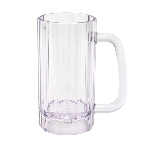 G.E.T. 00086-1-SAN-CL Shatter-Resistant Plastic Beer Mug / Stein, 16 Ounce, BPA Free (Set of 4) - size: 16 Ounce, style: Set of 4