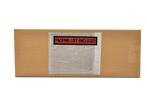 PSBM 1000 PCS, 7.5 x 5.5 Inch, Panel Face Back Side Load Packing List Envelope, Orange/Black Printed for Invoices & Slips - size: 7.5 Inch x 5.5 Inch Orange/Black / Top Load