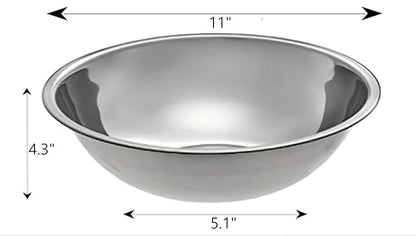 Stainless Steel Mixing Bowl for Commercial and Home Kitchen - size: 5 Quart