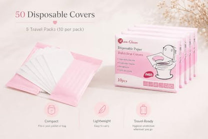 Disposable, Flushable Toilet Seat Covers, 50 Pack, Biodegradable