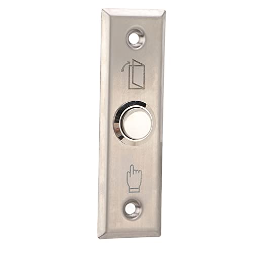 Dioche Door Access Control Switch, Exit Press Button, Stainless Steel Brushed Automatic Reset No Welding Required for Indoor Outdoor, NO/COM Switch Door Release Out Unlock Exit Button