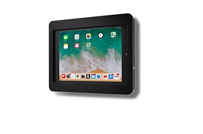 Anti-Theft Acrylic VESA Enclosure for Apple iPad 5/6 9.7" with Free Wall Mount Kit & 90-Degree Angle Charge Cable (iPad 5/6 9.7", Black) - color: Black, size: iPad 5/6 9.7"